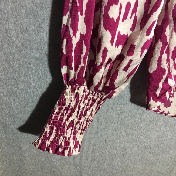 Womens NWOT Entro Blouse Button Up Animal Print Colorful Work Office Career - Picture 3 of 6